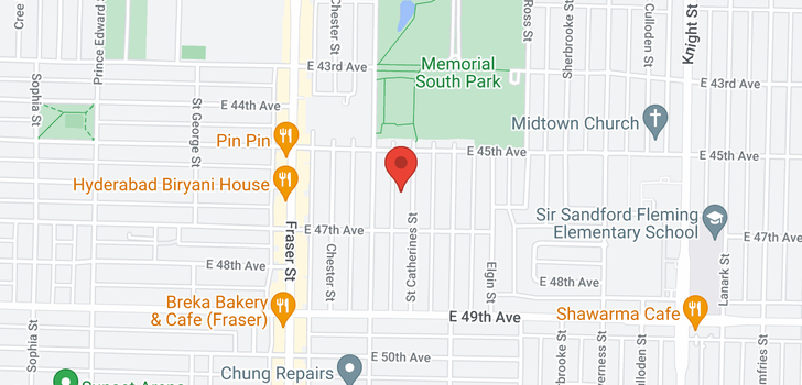 map of 6205 ST. CATHERINES STREET